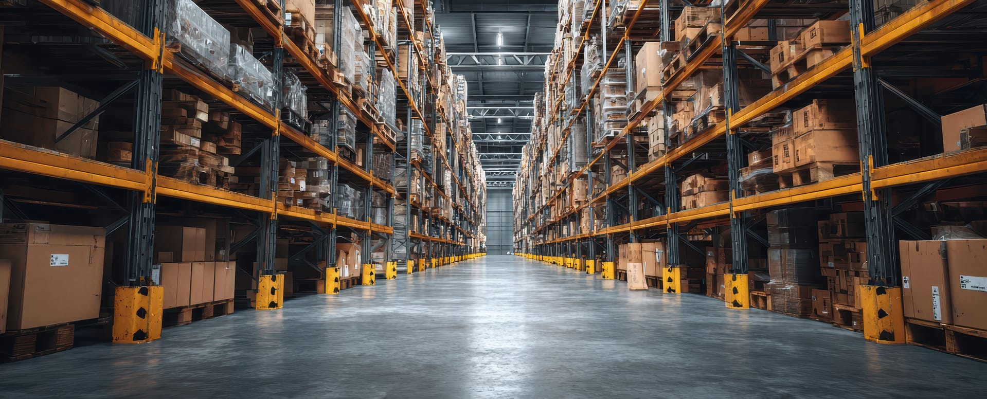 spacious-industrial-warehouse-with-rows-inventory-shelves Nitril ve Lateks Eldivenler